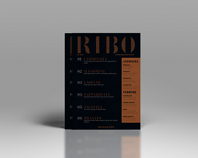 Ribo Ristorante Menu Design brand identity branding design graphic design italian restaurant menu restaurant