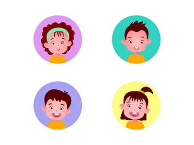 Kids Avatar Set affinity app avatar avatar icons avatardesign branding character cute design icon illustration kids playful ui ux vector