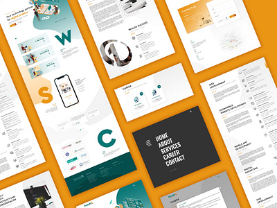 Wazeefa website UI business template design homepage landing landing page design latest minimal modern navvugation simple design simple website ui wazeefa web design web pages website
