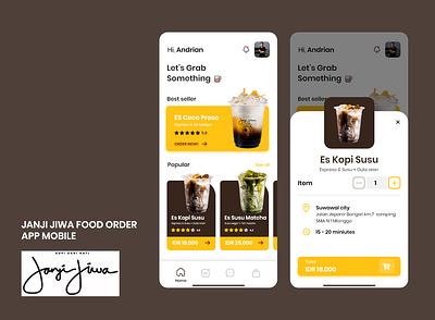 Janji Jiwa food order delevery mobile app coffee coffeeshop delevery food food and drink food app