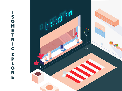 ISOMETRIC XPLORE (Project-01) flat design flat illustration graphic graphic design grid design illustration isometric art isometric design isometric illustration isometry