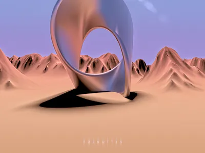 FORGOTTEN 3d c4d c4dart cgart cgi cinema4d color colorful desert digital digital art illustration inspiration inspire metal minimal sand sky surrealism