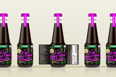 Penang Noodle Sauce Label Design graphic design identity design label design packaging typography