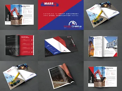 Mass Investment Brochure Design bi fold brochure brand brand guideline branding design brochure brochure design brochure mockup clean ui creative design heavy equipment machinery modern design print design printing steel fabrication ui user experience design user interface design ux visual design