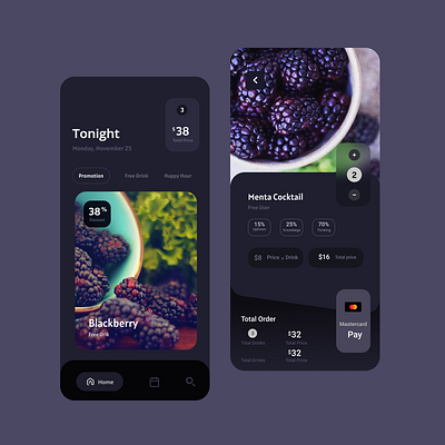 Blackberry Food App Design animation app art black blackberry branding design icon illustration illustrator lettering logo type typography ui ui design uidesign uxui vector web