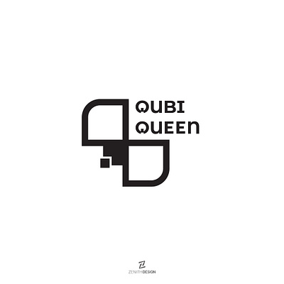 Qubi Queen Logo dark logo logo design simple zenith design