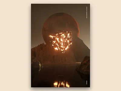 Hexahedron Mars art c4d cinema 4d cinema4d draft octane octane render octanerender photoshop poster poster design render surreal surrealism