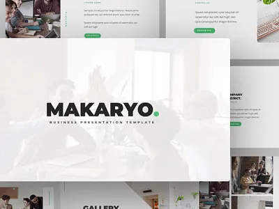 Makaryo Presentation Template agency business clean company creative design designer google slides pitchdeck portfolio power point presentation presentation design presentation template pricing services simple startup team template