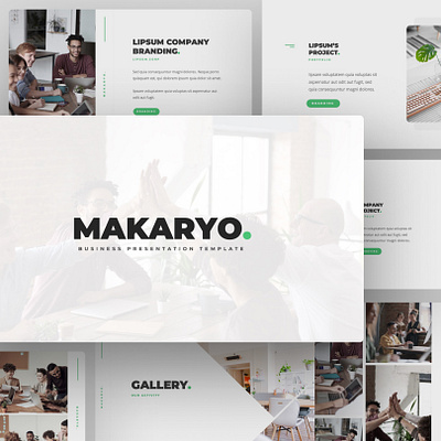 Makaryo Presentation Template agency business clean company creative design designer google slides pitchdeck portfolio power point presentation presentation design presentation template pricing services simple startup team template