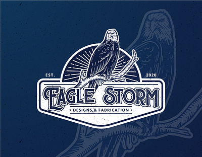 Eagle Storm branding design eagle elegant grunge logo vector vintage