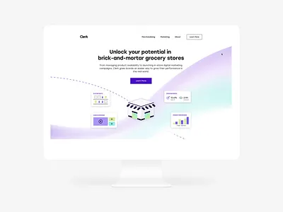 Rebrand of Clerk Marketing Site 2022 branding design gradient homepage marketing marketing site mockup retail ui web design