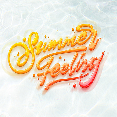 Summer Feeling design graphic handlettering illustration illustrator lettering logo type typography vector