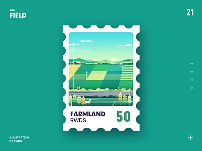 Farm duck farm fild illustration landscape mountain river scenery sky