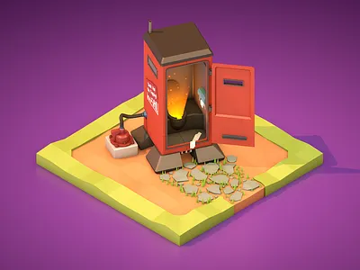 Borderlands loot! borderlands cartoon chest design diorama earth game illustration isometric loot low low poly poly toilet treasure