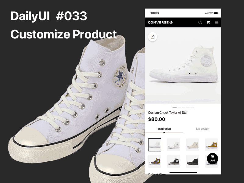 Daily UI Challenge / 033 - Customize Product 033 dailyui design ui ux