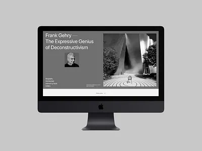 Frank Owen Gehry consept education interface minimal mobile prototype typography ui ux website
