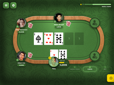 Poker Table casino casino table creative design gambling game poker poker table table ui ux