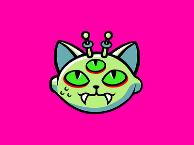 LEMON VAMPIRE ALIEN CAT alien cat illustration lemon vampire