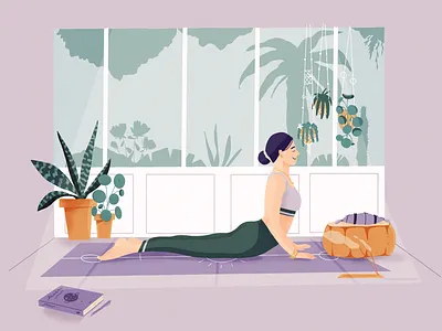 Yogi life astronomy galaxy green green life nature petit cobra plant position yoga posture yoga procreate yoga yoga illustration yogi yogist