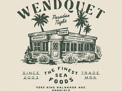 Wendquet badge design badges branding design for sale handdrawn illustration t shirt design vintage vintage badge vintage design