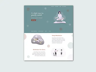 Meditate(sample) - Home page homepage landingpage meditation ui uiux ux webdesign website website design