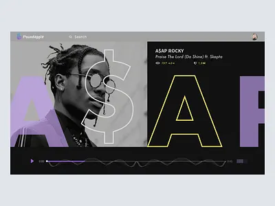 A$AP Music Rebound Dark mode asap rocky concept dark mode dark ui designer landing page music app ui uidesign ux