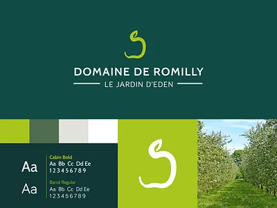 Domaine de Romilly apple brand logo brandidentity branding branding design cider cottage creativebranding designer farm flyer identity landing page logodesign logotype mark minimalism minimalism logo visitcard visual identity
