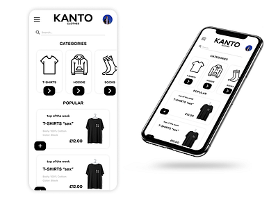 kanto clothes - mobile app app app design brand design clothes clothes shop design fashion mobile app mobile app design mobile ui ui ux