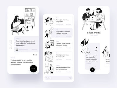 Article App application article branding cart chart clean graph icon illustration illustration design mobile app mobile app design mobile ui news newsfeed newspaper onboarding illustration typography ui ux