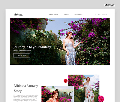 Mirisssa - The Online Store branding design flat identity minimal ux