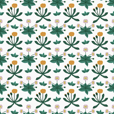 Daisies and dandelions daisy dandelion decorative floral flower nature pattern plant seamless simple surface design texture tile