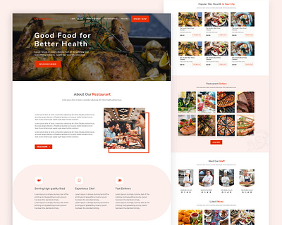 Restaurant Website Template landing design landing page design landingpage restaurant restaurant website template template builder ui uidesign uiux uiuxdesign website template