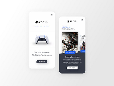 PlayStation 5 | Mobile Page Concept clean design clean ui design concept game design minimalism minimalist mobile app mobile app design neumorphism playstation5 product designer ruben cespedes ui ui ux ui design uiuxcreative ux designer web web design