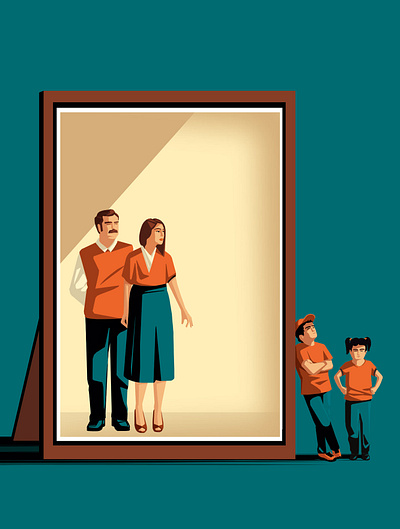 Parents' Influence character conceptual digital editorial family folioart illustration stephan schmitz