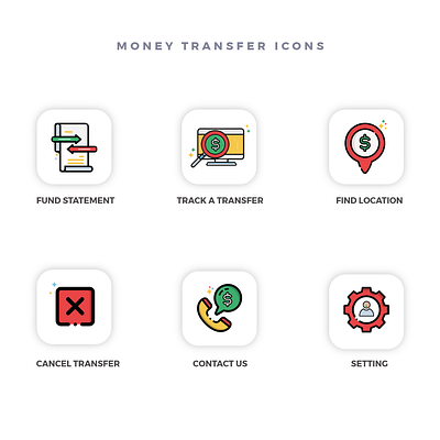 MONEY TRANSFER ICONS branding design icon icon design icon set illustration illustrator logo logo branding logos graphics logos outline icon outline icons vector