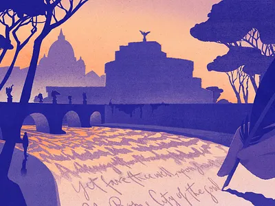 Poets of Rome city conceptual digital eleni debo folioart illustration landscape rome silhouette texture travel