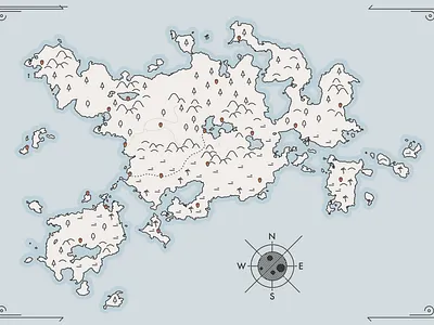 World map blue fantasy fictional illustraion islands map world