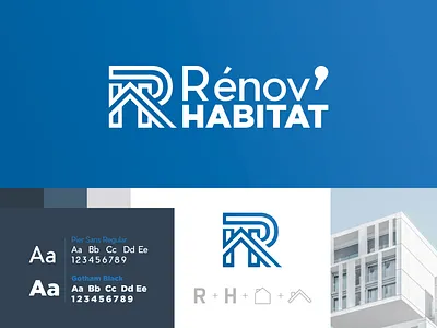 Renov'Habitat architectural design architecture logo brand branding composition creative logo h letter logo home logo home renovation identity identitydesign logodesign logodesigner logotype r letter renovation visual identity visual identity brandbook