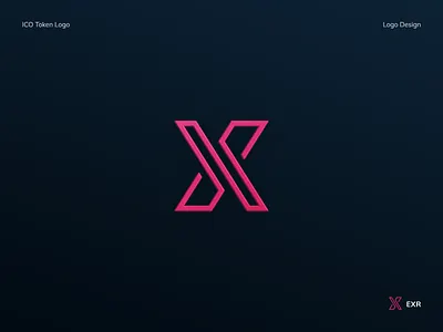 EXR Token Logo app cryptocurrency finance lines logo x