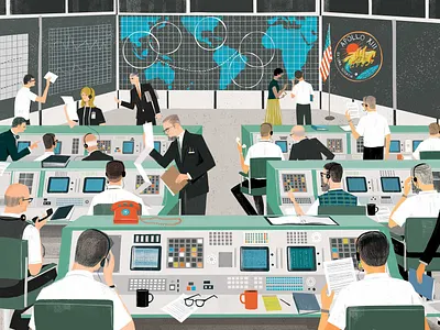 Mission Control america book digital folioart illustration publishing sam kalda space technology