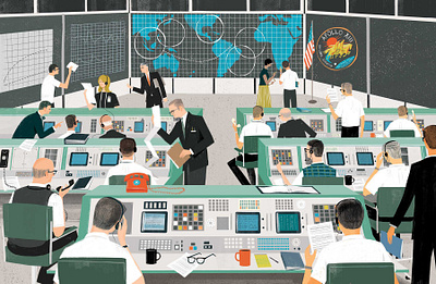 Mission Control america book digital folioart illustration publishing sam kalda space technology