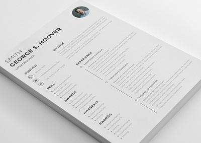 Minimal Resume design illustration invoice minimal resume cv typography vector