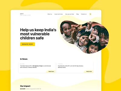 Child Rights and You foundation website children design desktop foundation human india landing page landing page design social ui webdesign website