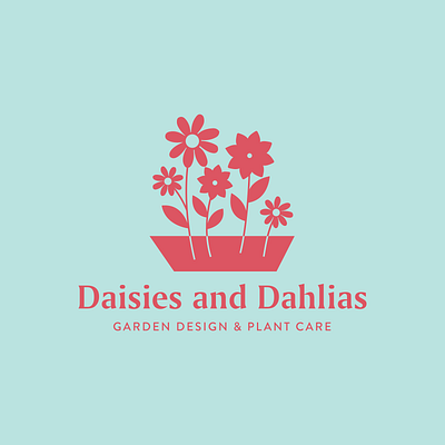 Daisies and Dahlias - logo - floral design - florist branding dahlia daisies flower flowers flowershop garden gardendesign gardener gardens gardenscapes logo logodesign planter plants