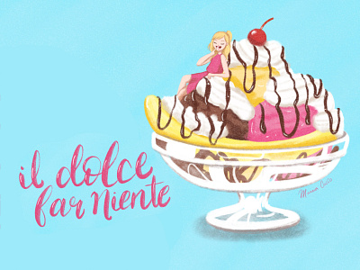 Banana Split artwork banana split dessert desserts drawing ice cream icecream illustration ipad pro ipadproart procreate procreate art sweets