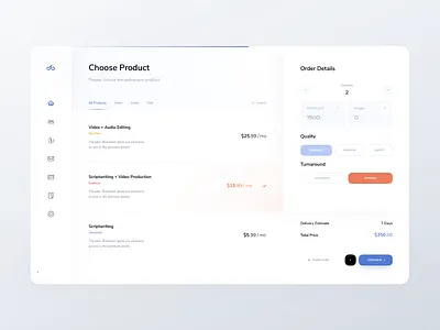 Dashboard Order Flow account admin panel analytics blue choose product dashboard muted colors ndro orange order details order flow ordering price list product product design saas saas app saas dashboard saas design saas website