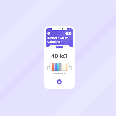 Resistor color code calculator android android app android app design app app design apple art branding illustration ios resistor ui uiux ux