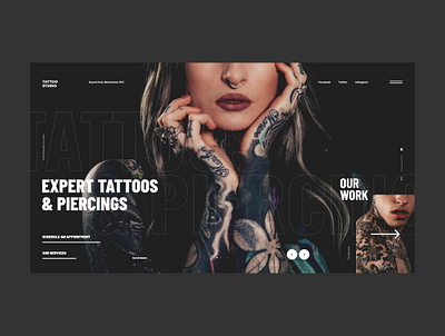 #84 - 2 Shots for Practice black concept dark design graphic homepage image minimalism photography slider studio tattoo tattoos ui ux web webdesign website