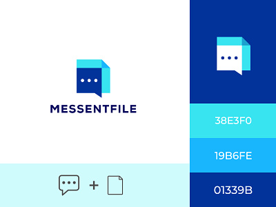 messentfile brand branding chat app chat bubble chat icon chat logo creative docs file file file manager logo logo design mark message message app message file messenger sms storage symbol