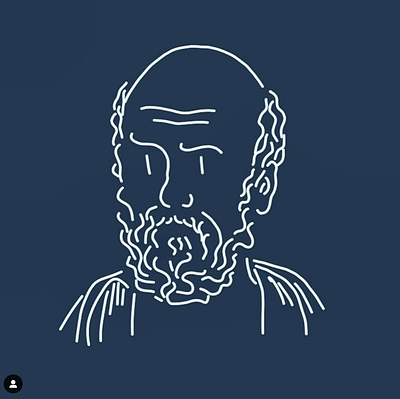 Hippocrate dessin drawing hyppocrate illustration line art medecine minimalist philosopher philosophy portrait